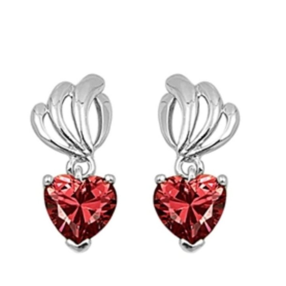 Silver Garnet Earrings